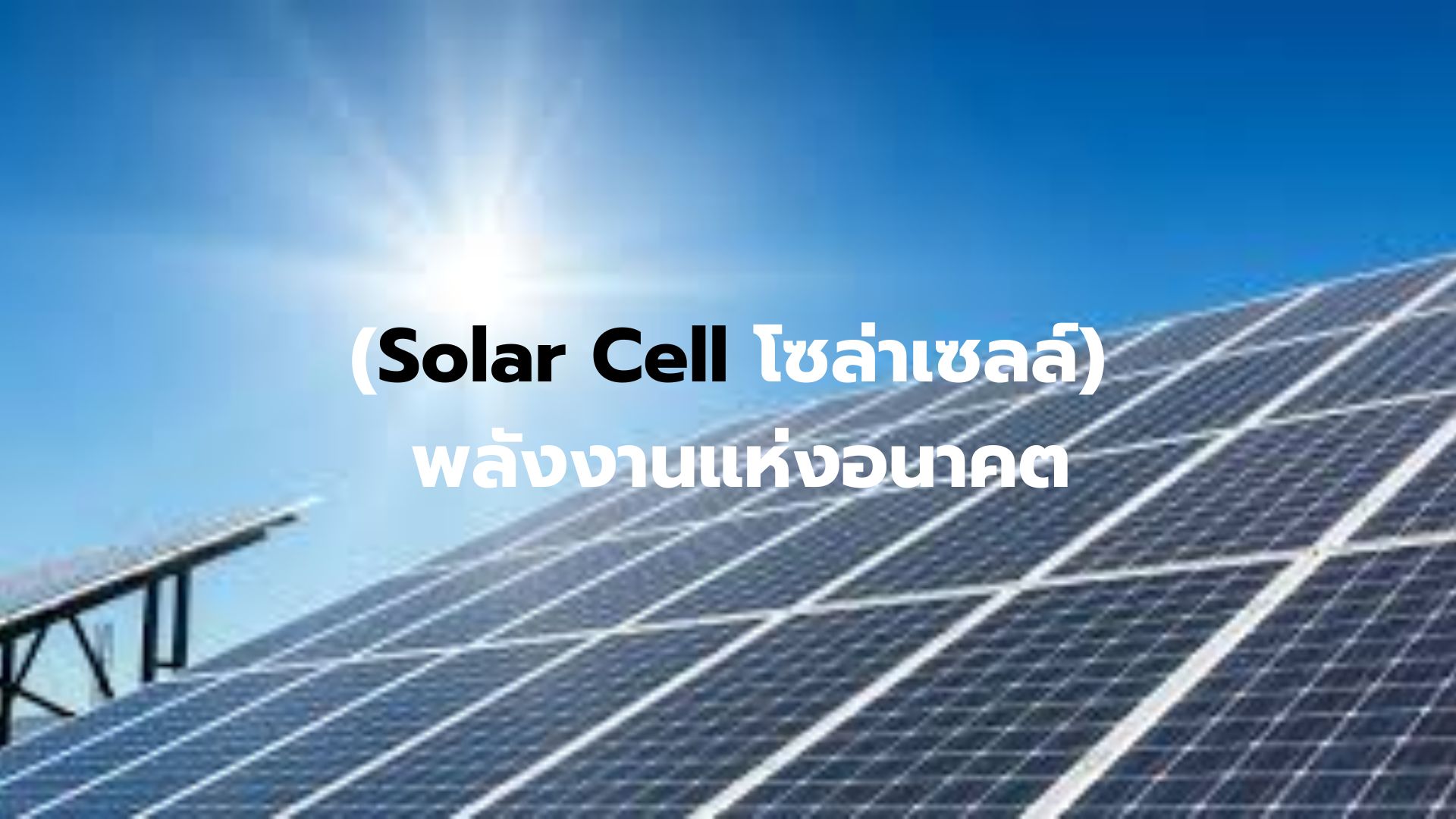  (เรียนรู้ผลิตภัณฑ์พลังงานแห่งอนาคต : รู้จัก Solar Cell โซล่าเซลล์)